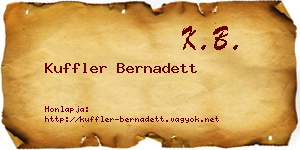 Kuffler Bernadett névjegykártya
